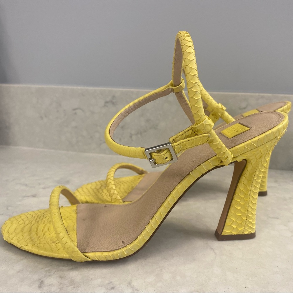 Snakeprint leather mid height heels